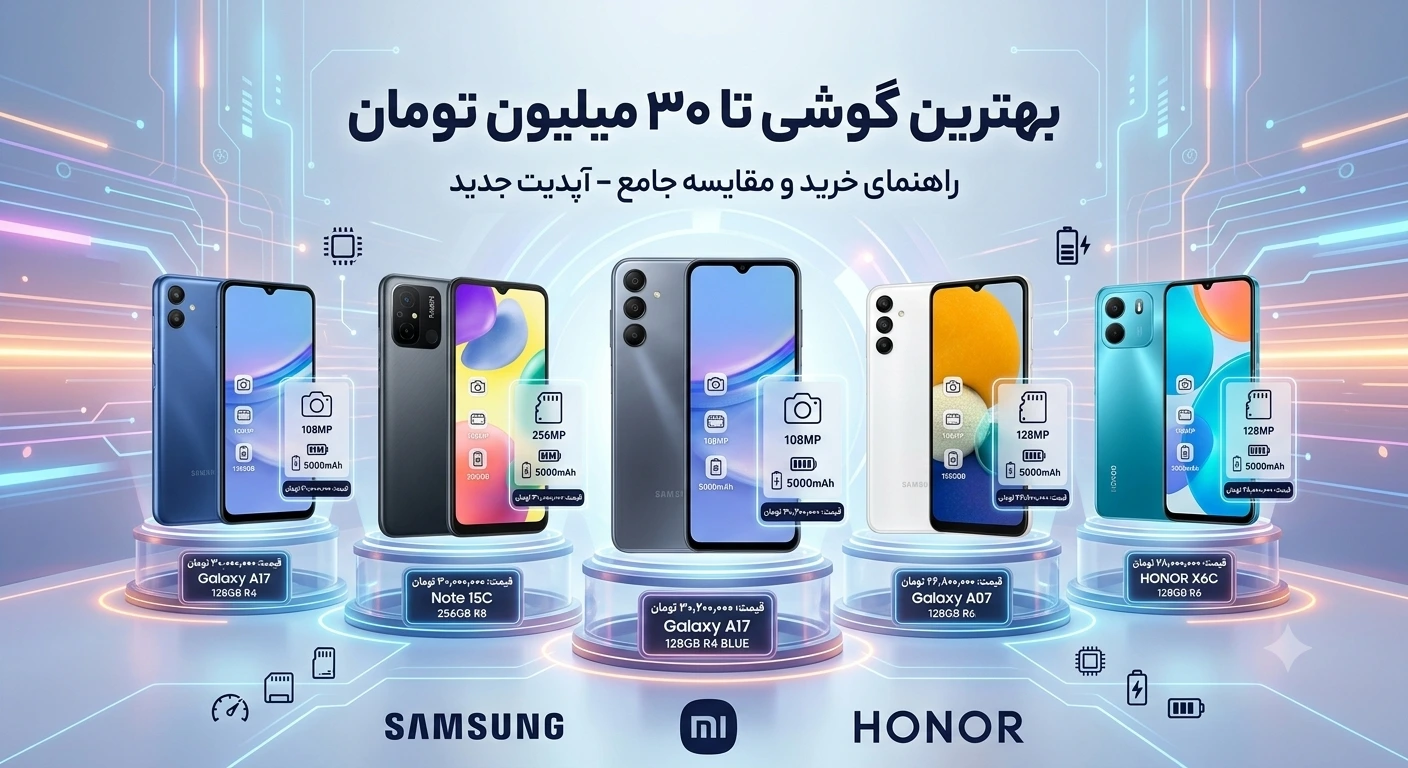 راهنمای خرید بهترین گوشی تا ۳۰ میلیون تومان (آپدیت جدید)