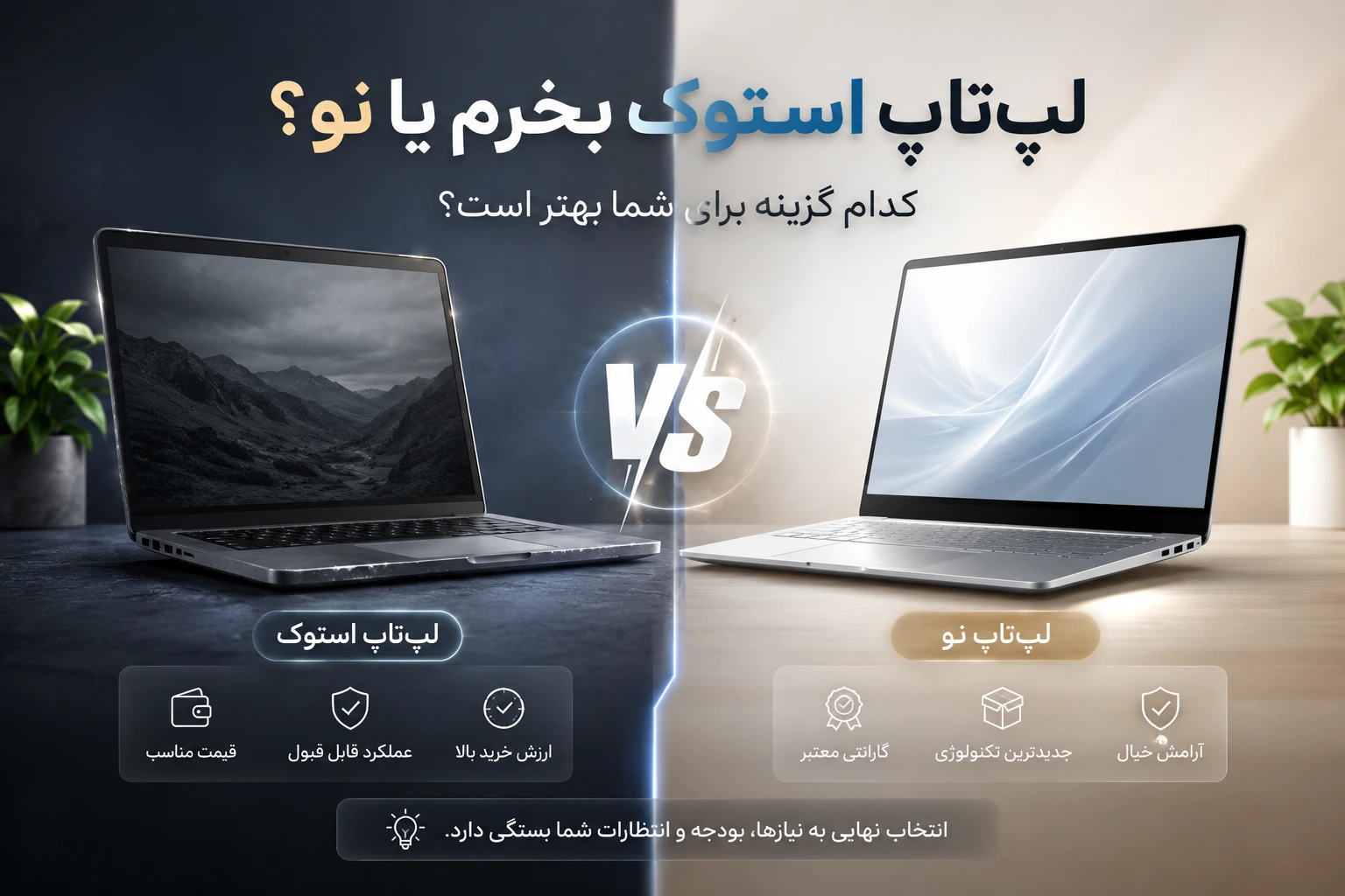لپ‌تاپ استوک بخرم یا نو؟ راهنمای کامل انتخاب